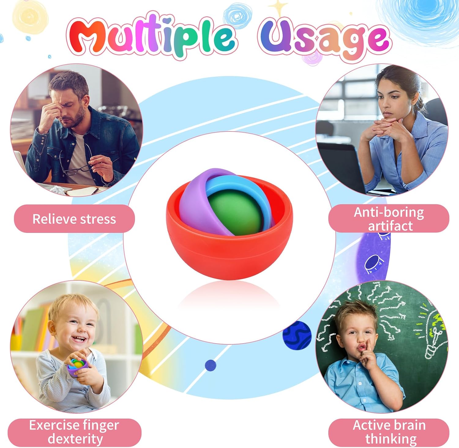 Fidget Toys for Adults, Fidget Stocking Stuffers for Adults, Gifts for Boys Girls Teens Kids Christmas New Year, ADHD Autism Stress Relief Finger Toys