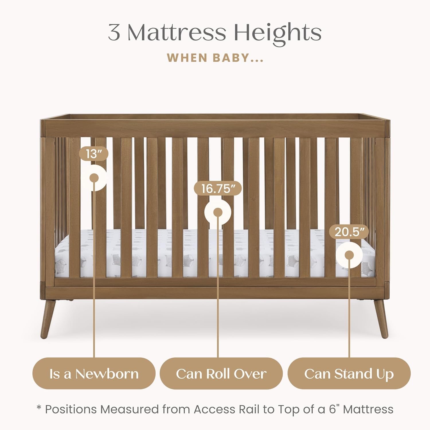 Delta Children Essex 4-in-1 Convertible Crib - Greenguard Gold Certified, Chestnut