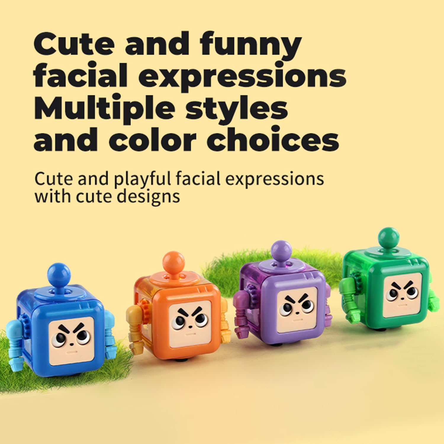 Fidget Robot Cube Fidget Toy, Magic Cube Stress and Anxiety Relief Toys, Fidgets Robot Cube Fidget Toy Cube Relaxing Hand-Held for Adults, Killing Time Cool Fidget Block for ADD/ADHD/OCD (Green)