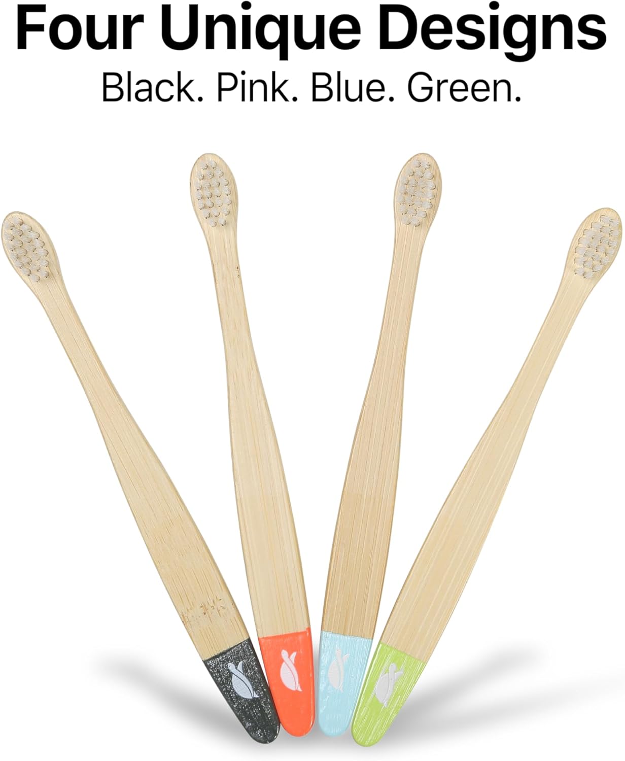 Sea Turtle Plant-Based Bristles, Ultra-Soft Bamboo Toothbrushes, Natural Toothbrush for Babies (4 Pack)
