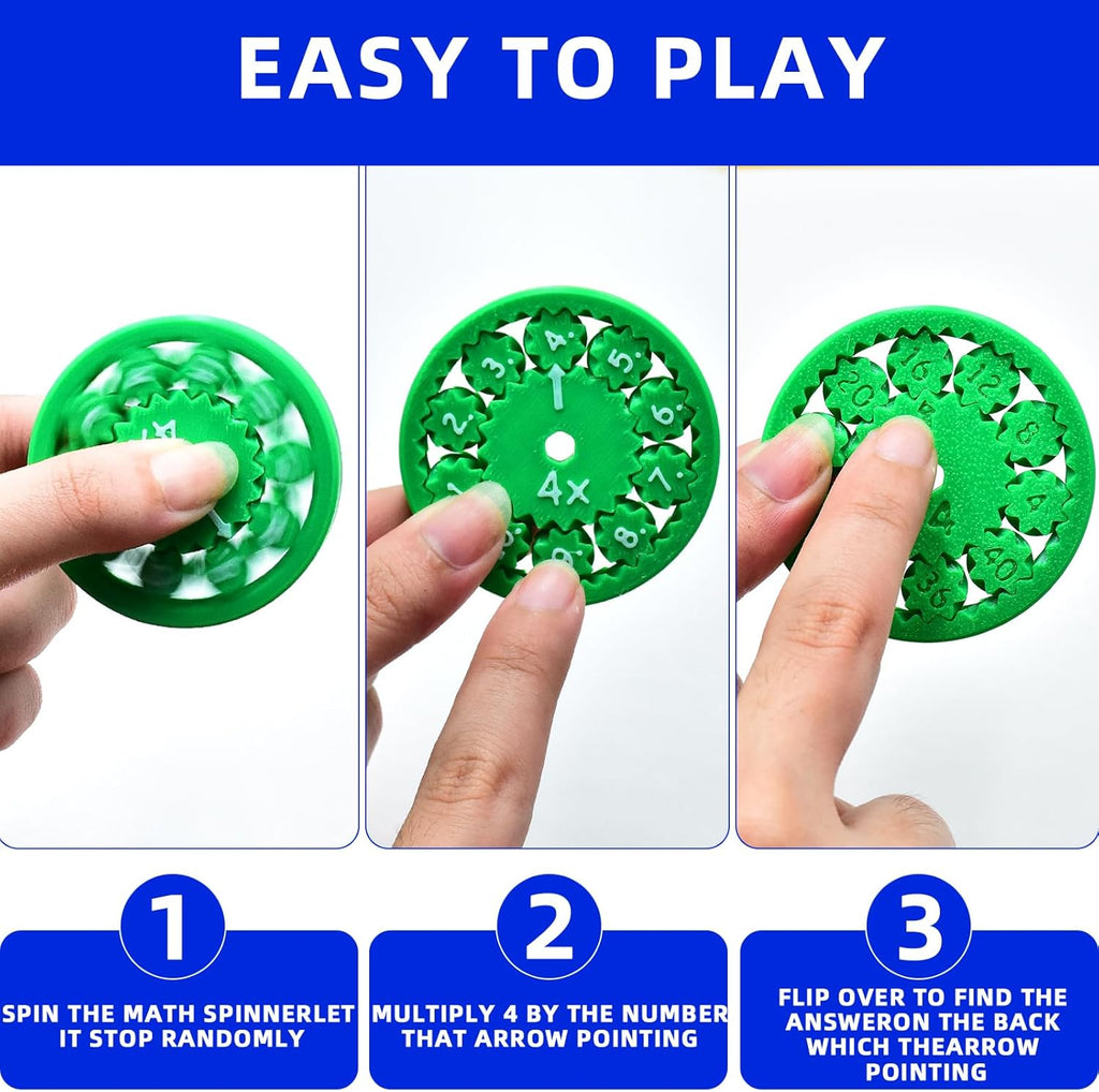 Math Fidget Spinners,Funny Educational Math Fact Tools,Math Learning & Education Toys Game,Creative Gift (9 PCS-Multiplication & Division)