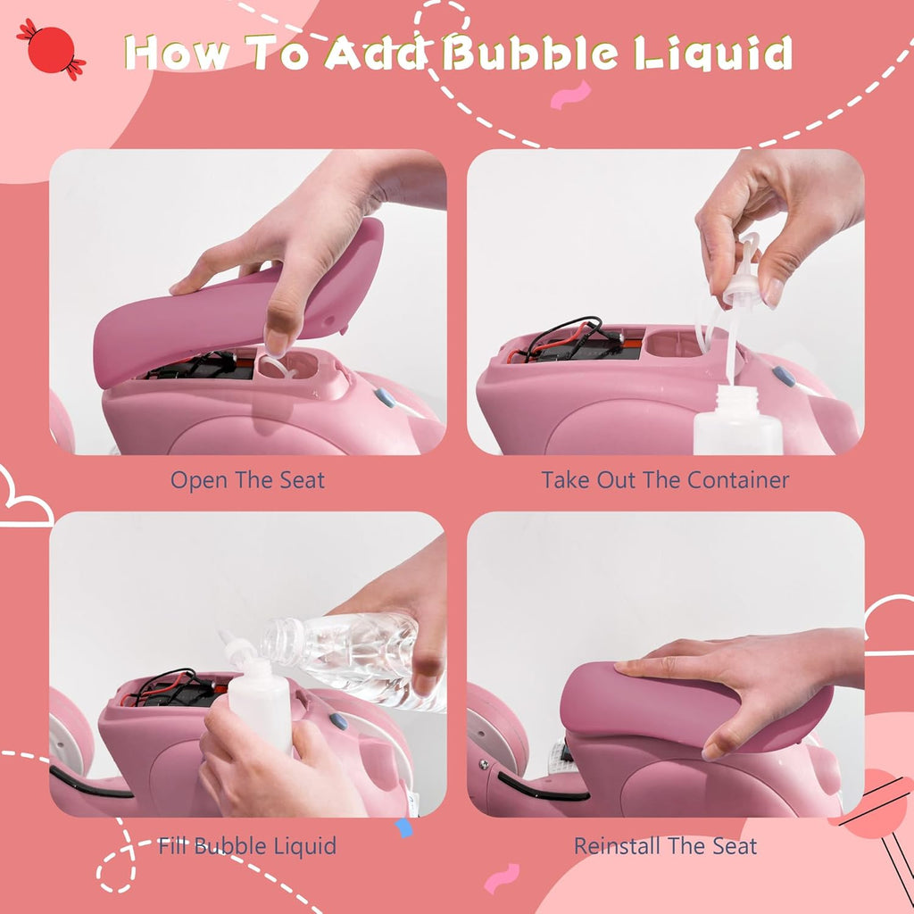 6V Electric Baby Balance Bike with Bubble Machine,4 in 1 Toddler Balance Bike w/Remote for 1 Year Old Boys Girls Kids Bubble Bike Ride on Toys w/Powered Motor,Music,LED Lights (Purple)