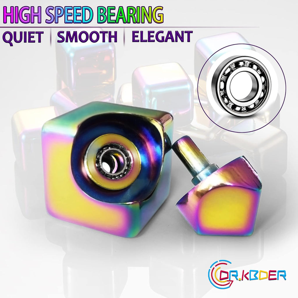 2pc Fidget Spinner Toys Cube Adults, Easter Basket Stuffers for Teens Metal EDC Cool Desk Gadgets Office Toys Small Anxiety Figette Sensory Toy, ADHD Tool Fingears Figet Stress Valentine Gift for Boy