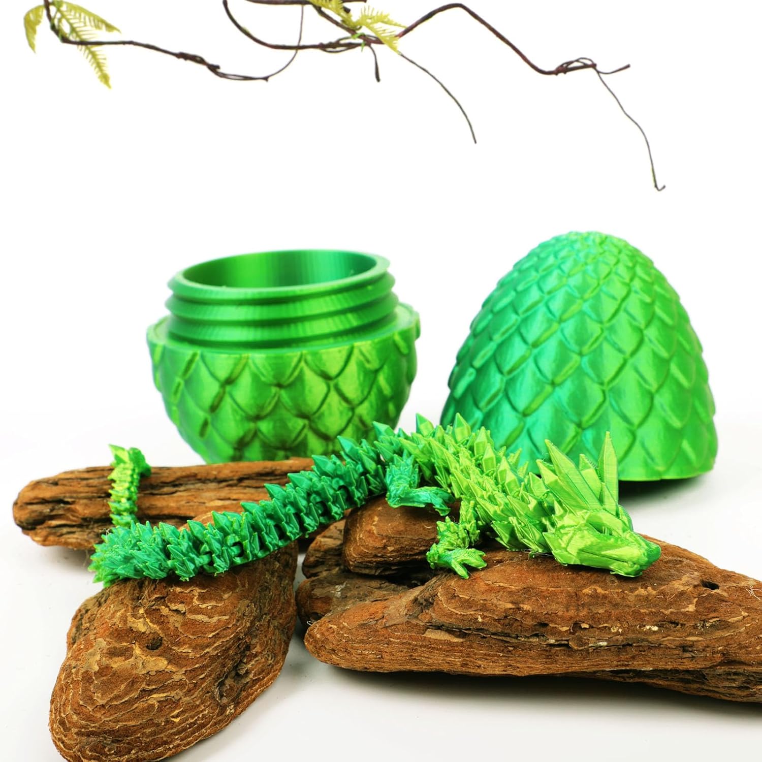12inch Dragon Egg, Year of The Dragon, 3D Printed Dragon, Executive Desk Toys, Articulated Dragon, Fidget Toys Gifts for Graduates Students Teachers Adults (Yellow)