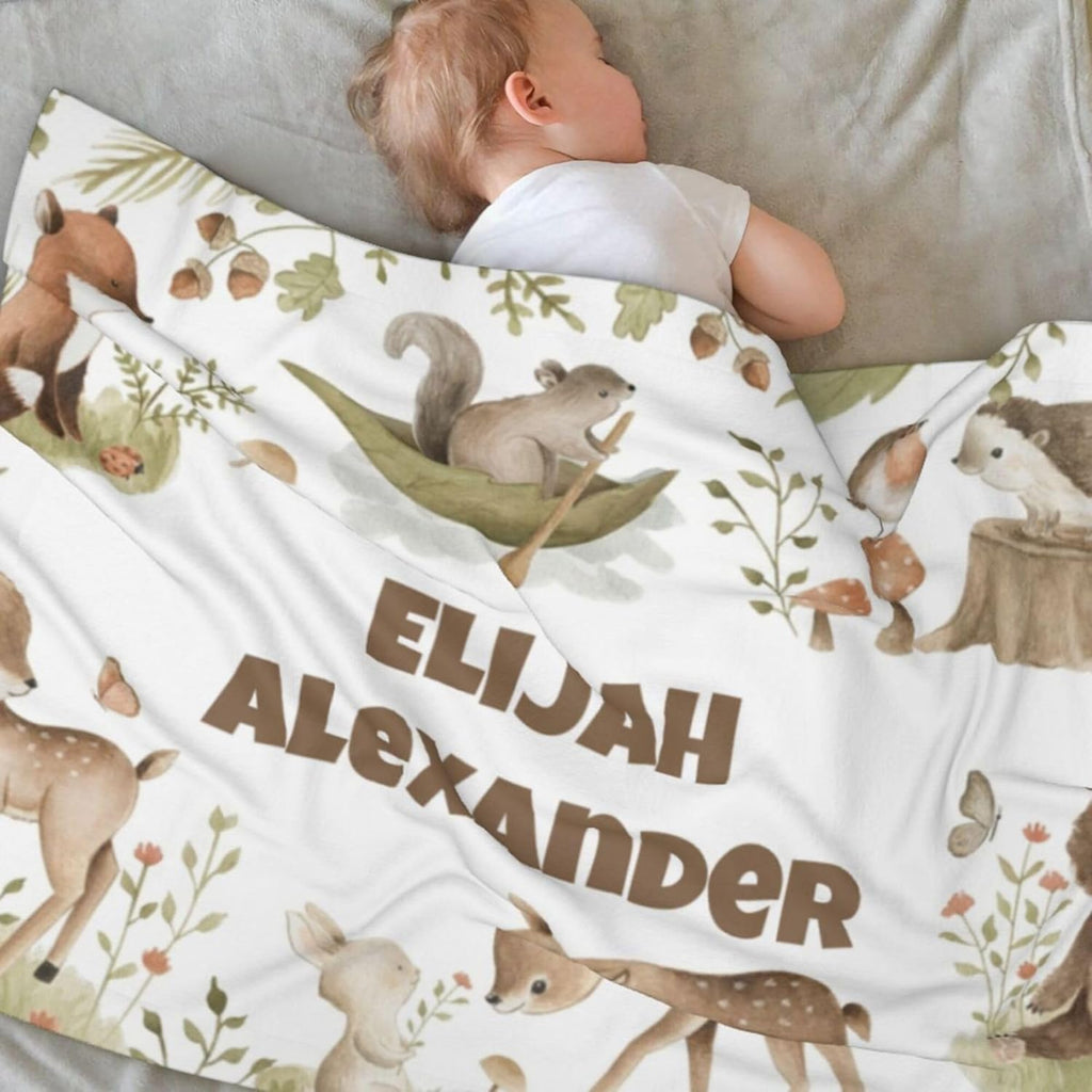 Personalized Custom Baby Blanket with Name, Swaddle Blanket for Toddlers Kids Newborn for Baby