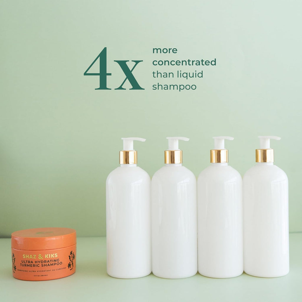 SHAZ & KIKS Ultra Hydrating Turmeric Shampoo | Sulfate-Free Shampoo for Dry, Itchy, Flaky Scalp | Deliver Deep Hydration with Turmeric & Kokum Butter