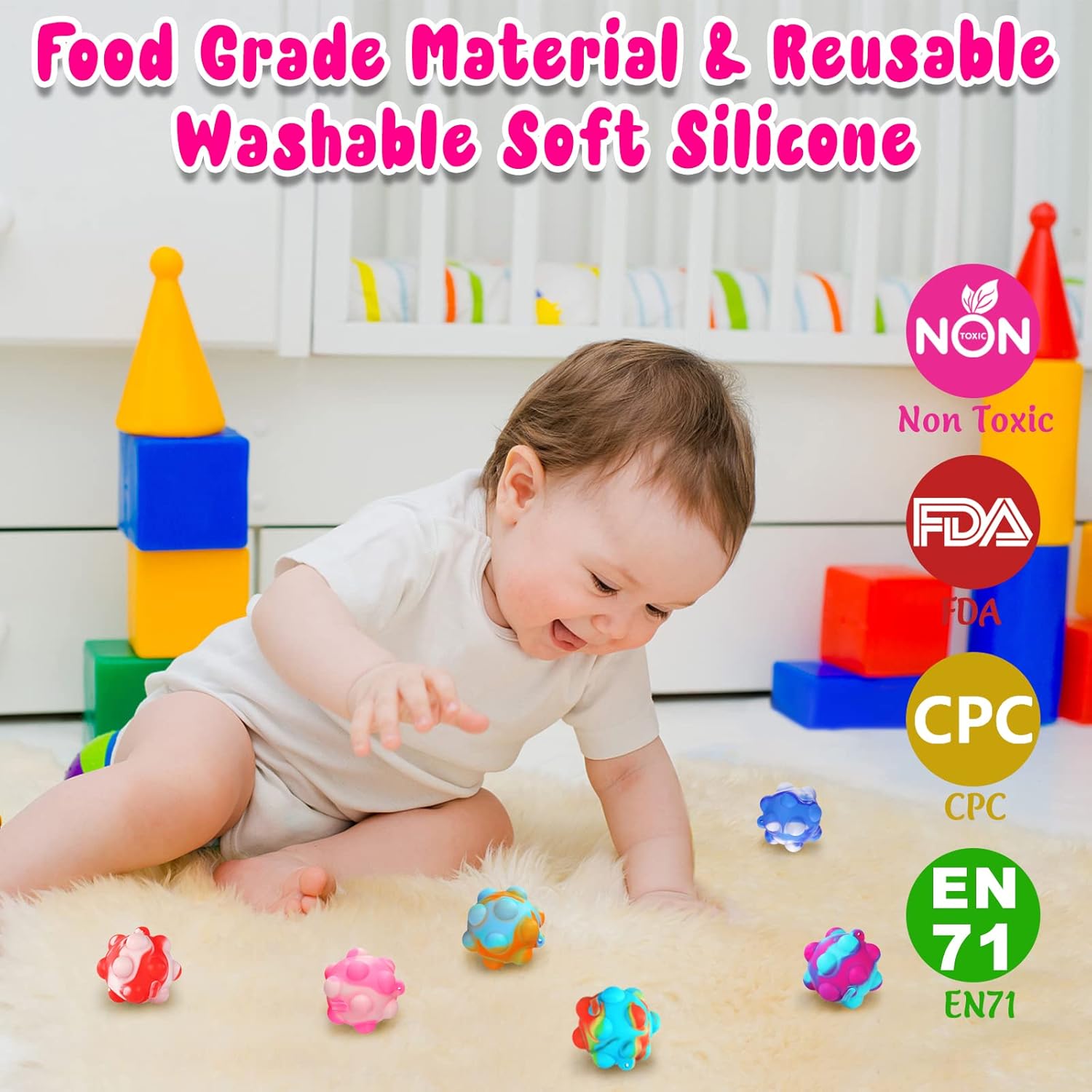 Inflatable Pop Ball Its Mini Fidget Toys Bulk 20 PCS 3D Stress Balls Fidgets for Classroom Prizes Easter Basket Stuffers for Kids Party Favors Squeeze Toys It Poppers Keychain Autism Sensory Toys Pack