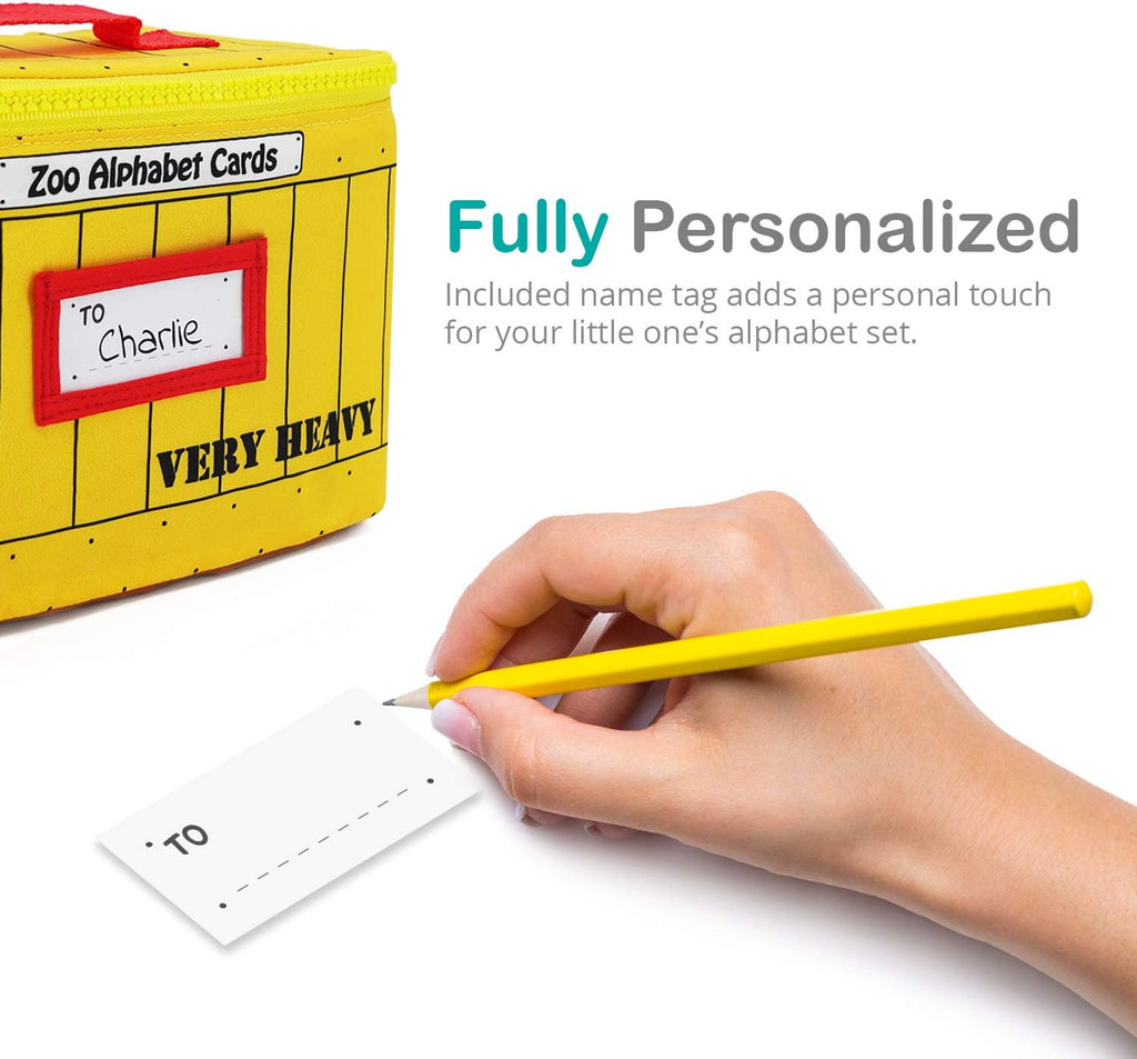 Zoo Alphabet Cards | Soft Alphabet Flash Cards, Educational Early Learning Infant Toys for Babies Infants Toddlers Boys Girls Kids Over 0 1 2 3 Years Old | My First ABC Animal Cloth Cards