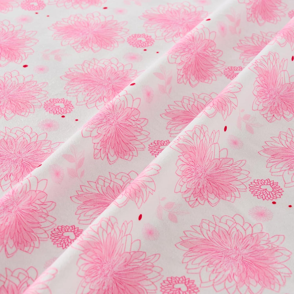 Baby Blanket 30x40 Inches Soft Double Layer Fleece Blanket with Beautiful Pink Line Flower Gender Neutral Crib Blanket for Infant, Toddler, Newborn Baby Girl or Boy Shower Gift