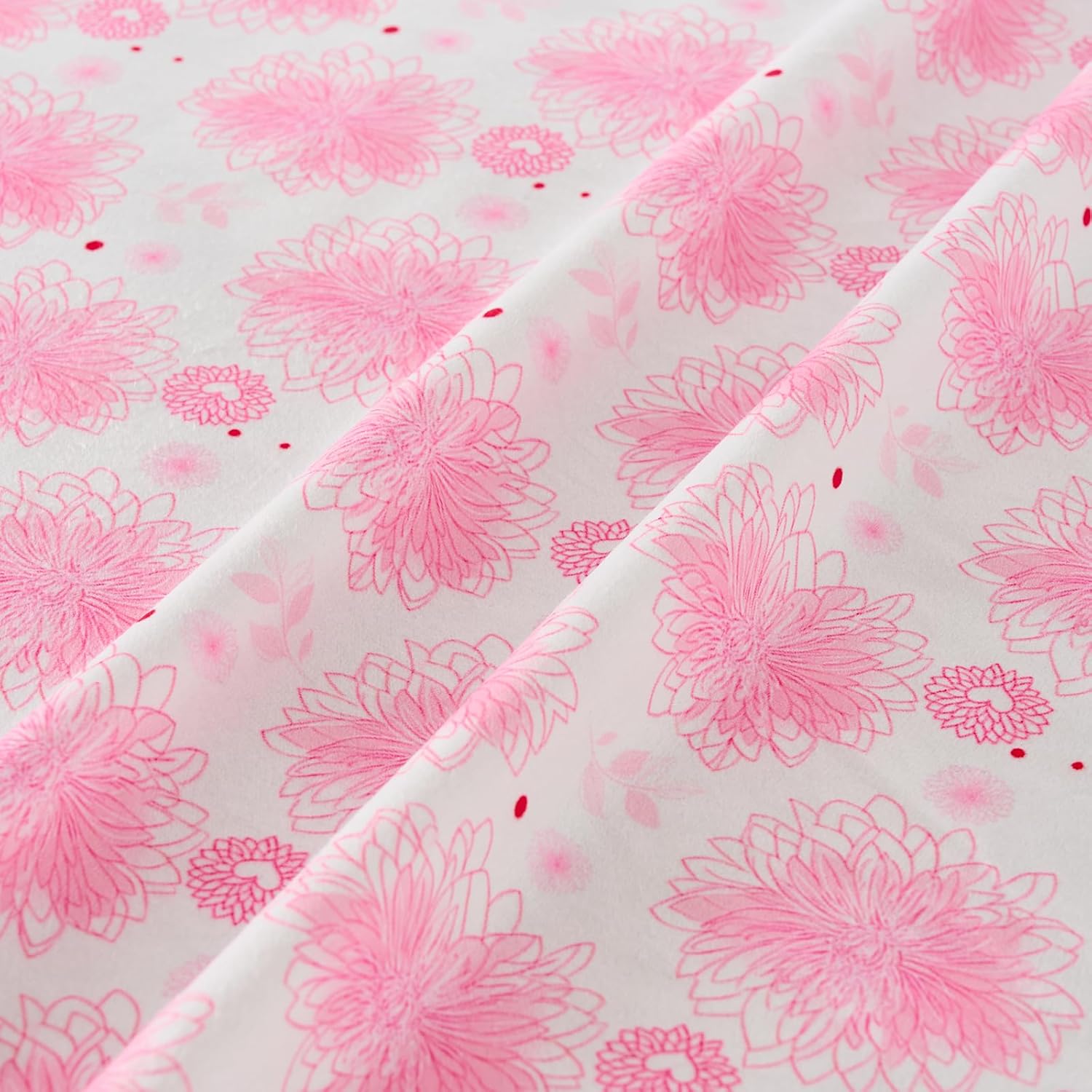 Baby Blanket 30x40 Inches Soft Double Layer Fleece Blanket with Beautiful Pink Line Flower Gender Neutral Crib Blanket for Infant, Toddler, Newborn Baby Girl or Boy Shower Gift