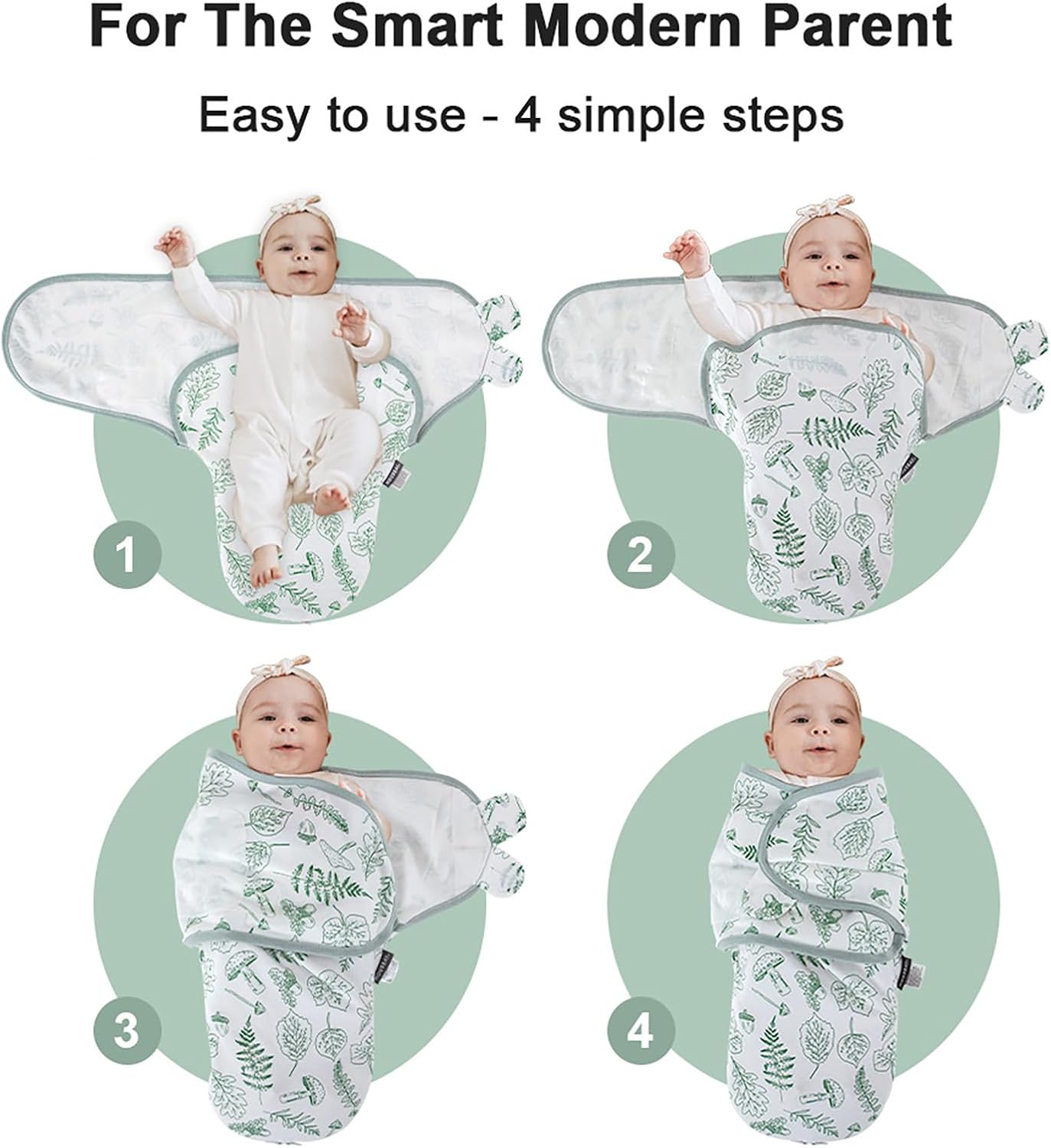 HOUSBAY Baby Swaddle Blanket Boy Girl,Super Soft Material Newborn Adjustable Swaddles for 0-3 Months,2-Way Zipper Sleep Sack 1 Pack