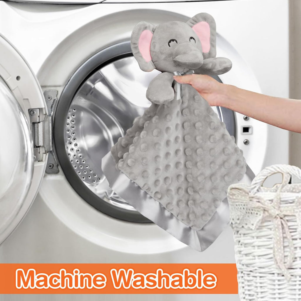 Loveys for Babies, Soft Baby Security Blanket Lovies for Babies, Stuffed Animals Blankie for Newborn Infant with Baby Snuggle Toy, Boys Gilrs Gifts Grey Elephant Security Blanket 16 Inch