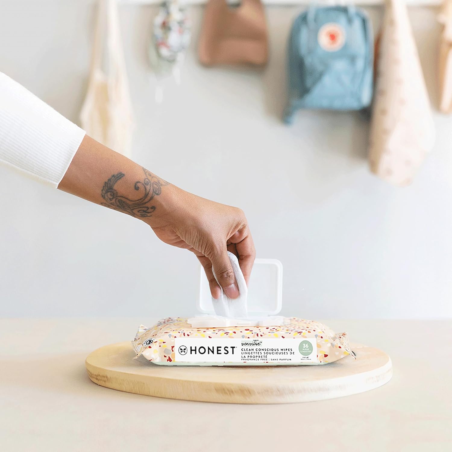 The Honest Company Clean Conscious Multi-Use Wipes | Hypoallergenic + Unscented for Sensitive Skin | Over 99% Water, Compostable, Plant Based, Baby Wipes | Terrazzo, 36 Count