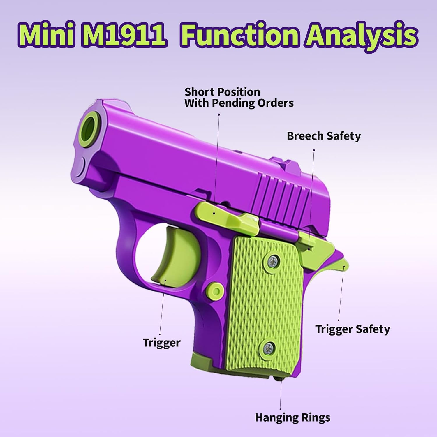 Fidget Toys for Adults, 3D Printed Small Pistol Toys, Stress Relief Pistol Toys Suitable for Relieving ADHD, Anxiety, Suitable Toys for Friends Adults and Kids Best Gift
