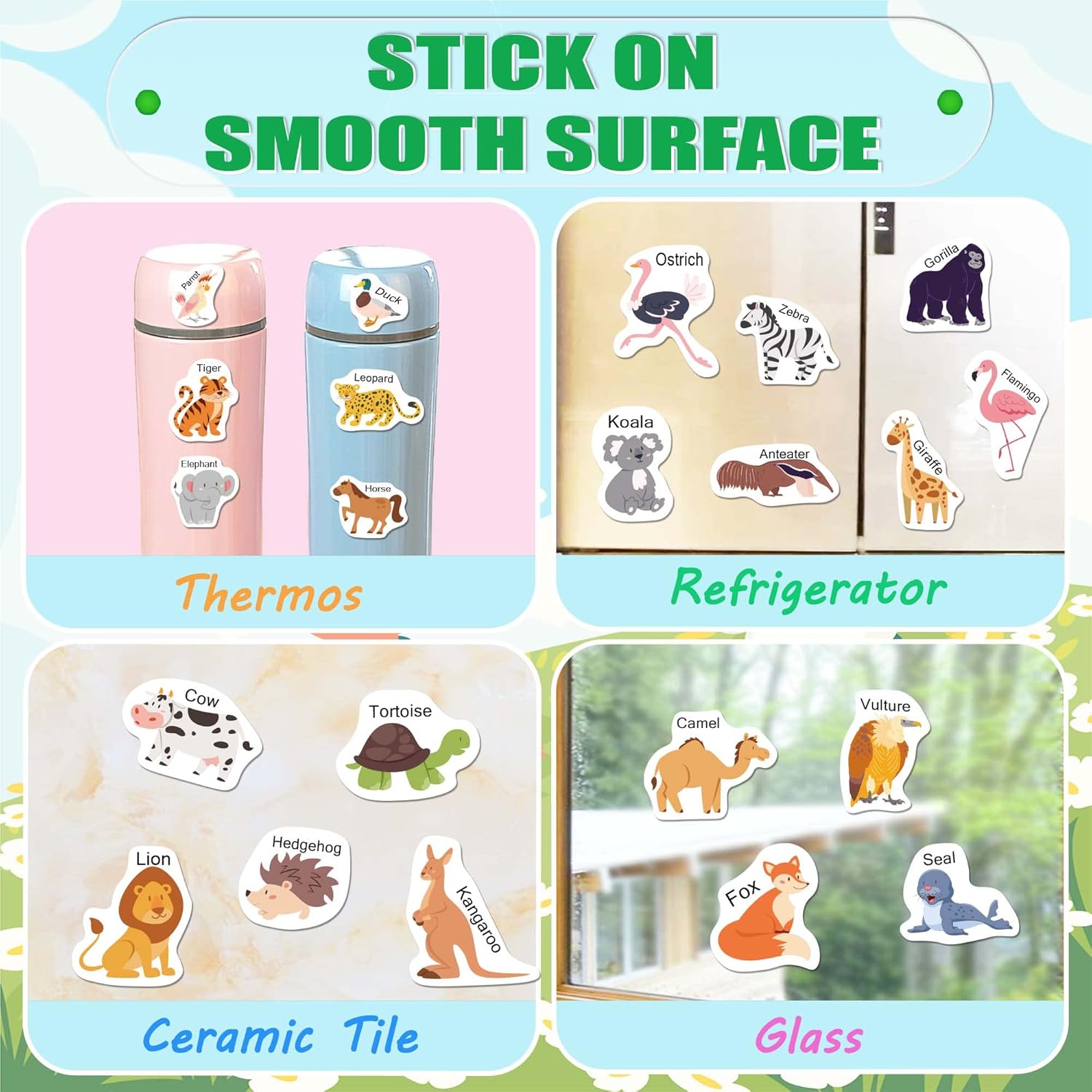 Reusable Sticker Books for Toddlers 1-3, Stickers for Toddlers 2-4 Years, Animal Stickers for Kids, Airplane Travel Essentials for Kids