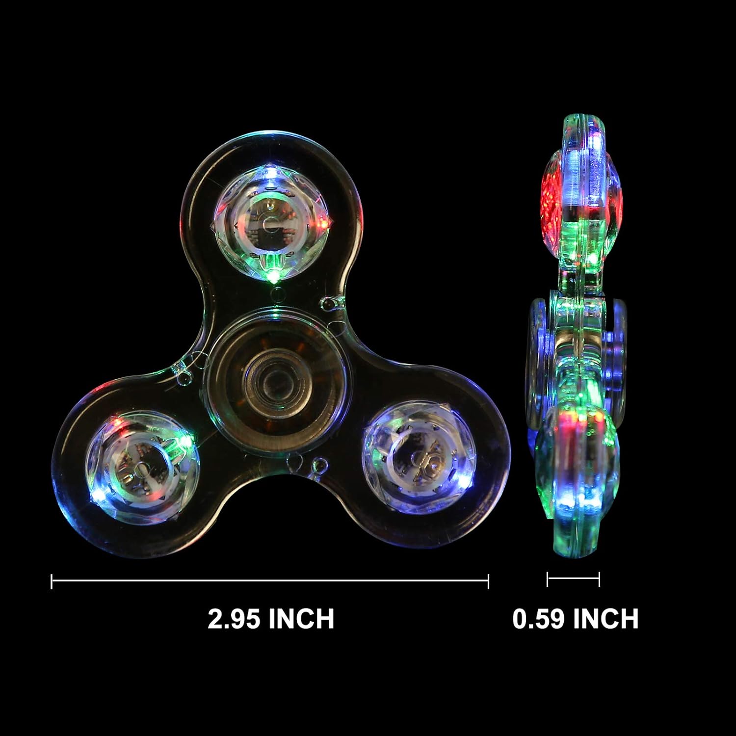 SCIONE LED Fidget Spinners, Light Up Sensory Fidget Toys for Kids, Glow in The Dark Toys for Kids 4-8-12, ADHD Anxiety Stress Relief Toys for Adults, Halloween Classroom Prizes Return Gifts for Kids