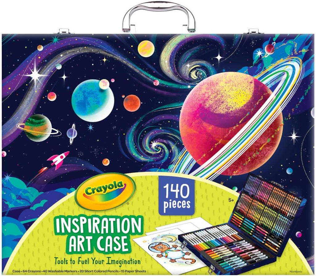 Crayola Inspiration Art Case Coloring Set, 140pc Space Theme – Art Kit for Kids, Crayons, Markers, Pencils, Gift for Boys & Girls, Ages 5, 6, 7, 8 [Amazon Exclusive]