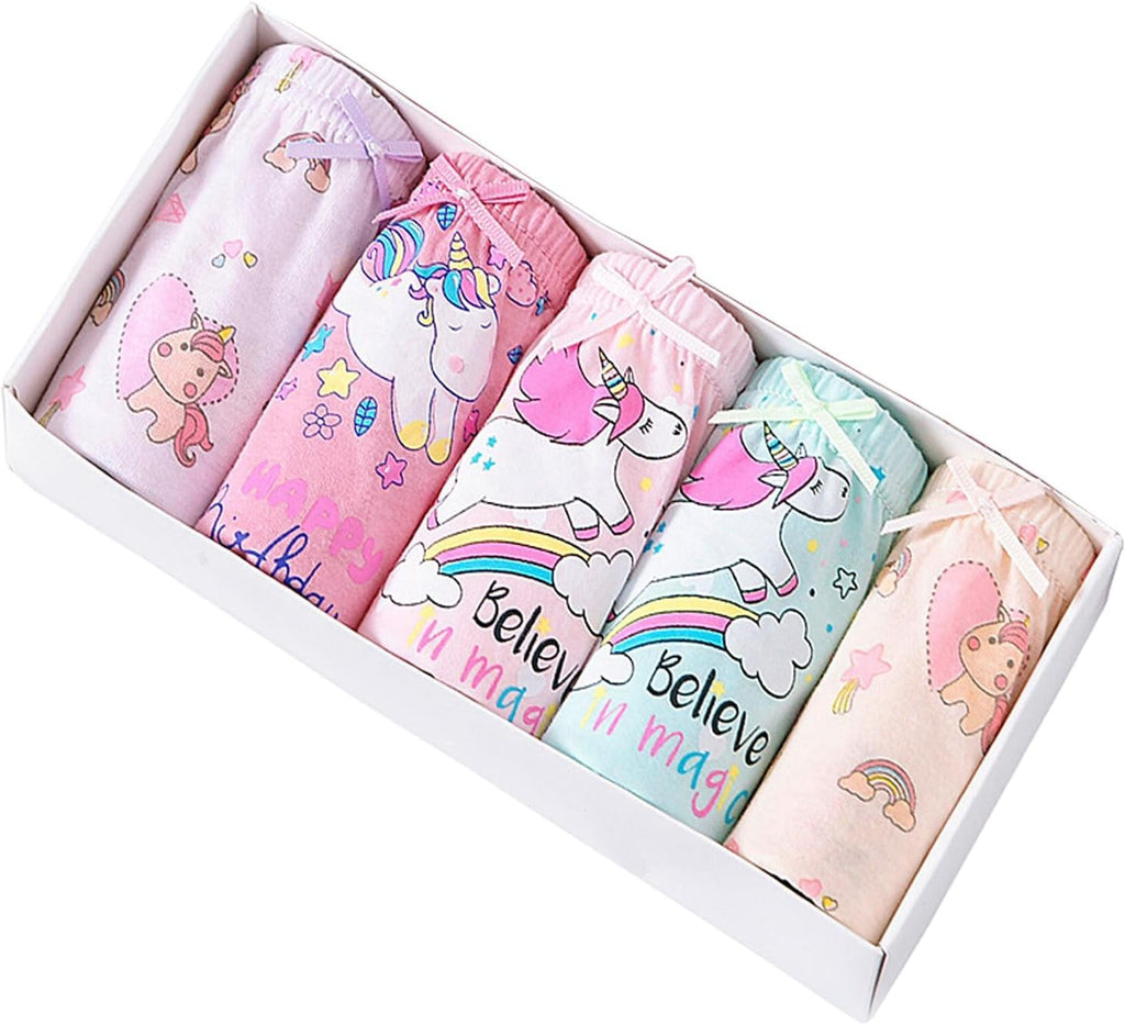 CHUNG Toddlers Little Girls Cotton Briefs Panties Pack of 5/6 Print Underwear 2T-10Years