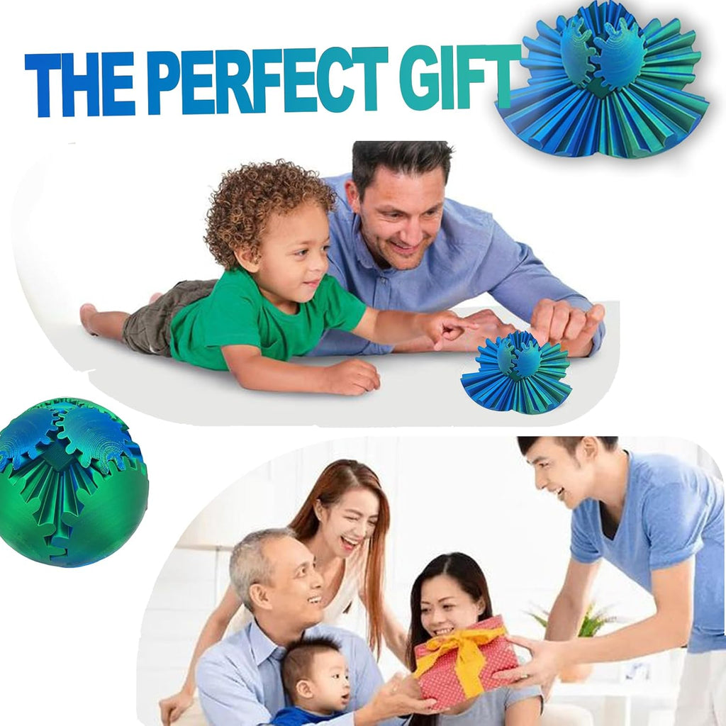 Gear Ball, 3D Printed Gear Ball, Spin ADHD Gear Ball, 3D Printed Gear Ball Rotating Ball Gear Fidget Toy for Relieving Stress and Anxiety, Suitable for Adults and Children Over 6 Years Old.