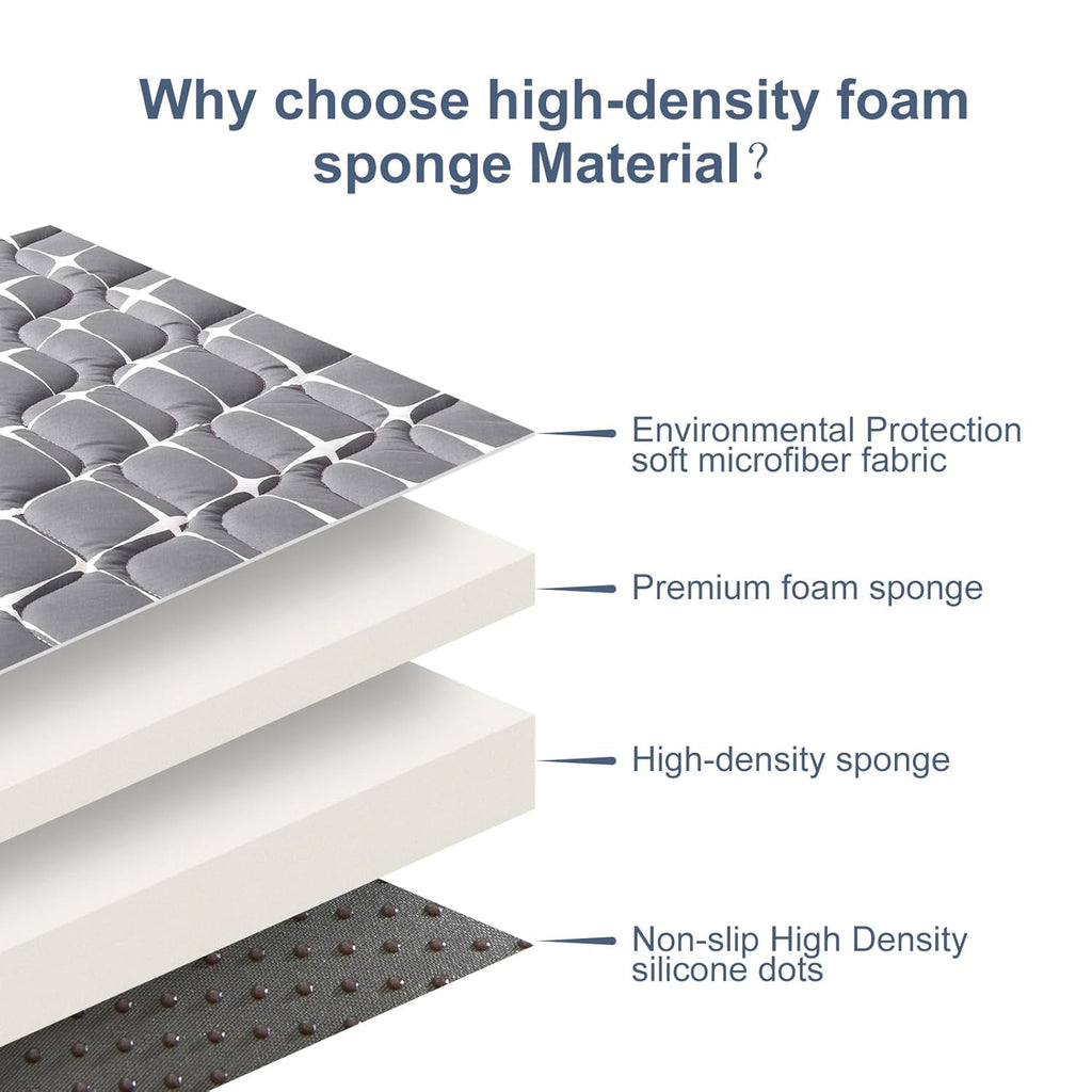 Vibe Bear High-Density Foam Baby Play Mat, 59x59 Inches Thicken One-Piece Comfortable and Soft Baby Playmat, Non Slip Washable Floor Mat for Infants, Toddlers