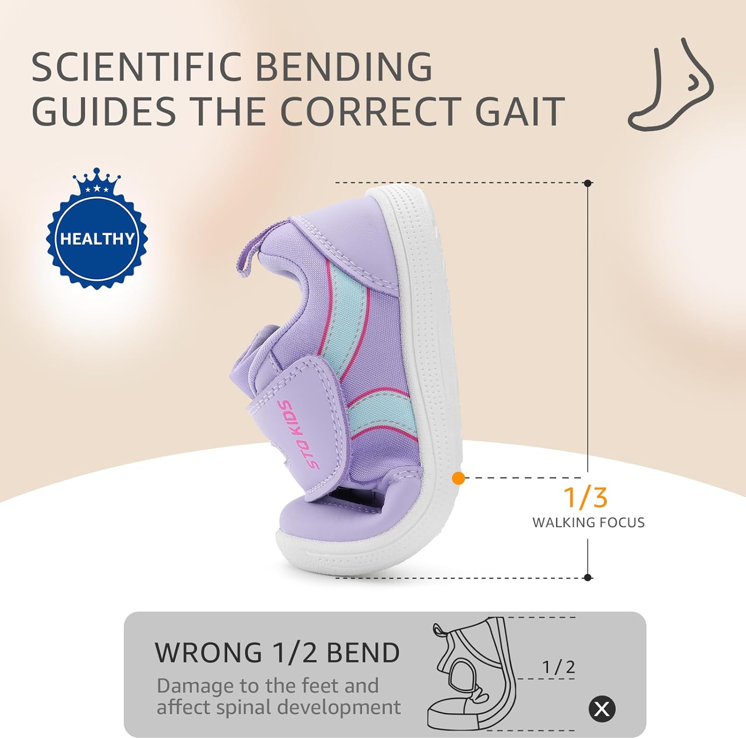 Toddler Wide Toe Box Barefoot Shoes Boys Girls Sneakers Kids Tennis Shoes Preschool Non Slip Lightweight Comfortable First Walking Shoes Running Outdoor Activities