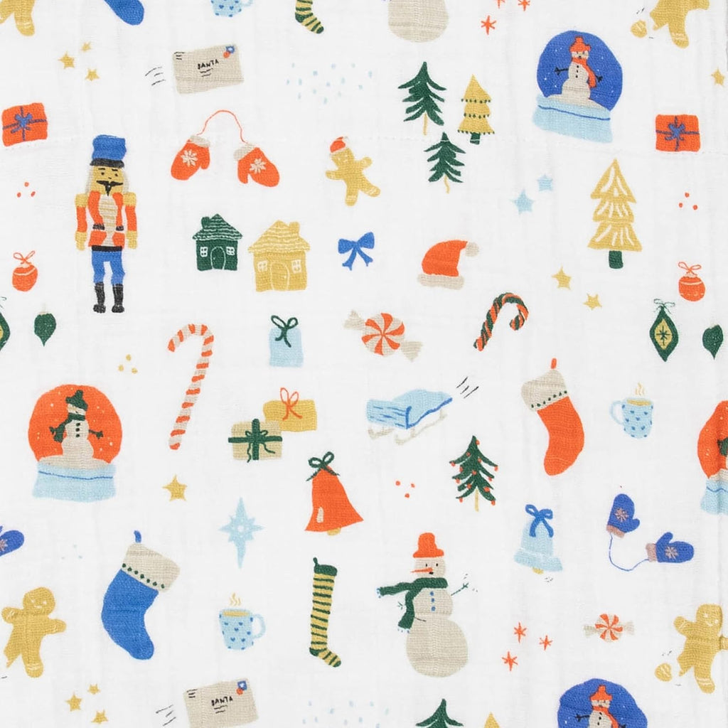 Little Unicorn Newborn Receiving Quilt | Ultra- Soft, Multi-Layered Muslin Fabric | Gift for Newborns & on-The-go (Christmas Time)