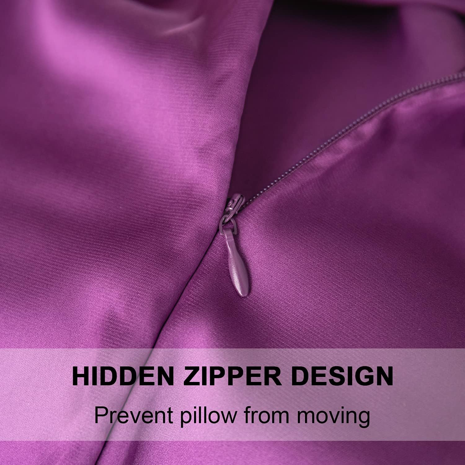 Mulberry Silk Pillowcase for Hair and Skin,King Size Cooling Silk Pillow Case with Hidden Zipper,Allergen Proof Dual Sides Soft Breathable Smooth Silk Pillow Cover for Women(King,Purple)
