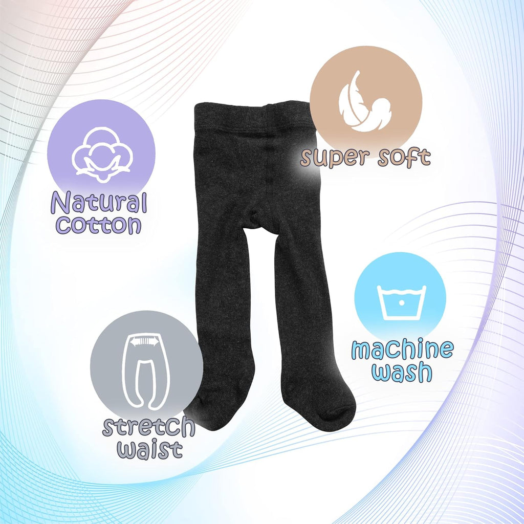 Silky Toes Luxurious Cotton Tights for Baby Girls 1 Pk Cable Knit Winter Footed Leggings