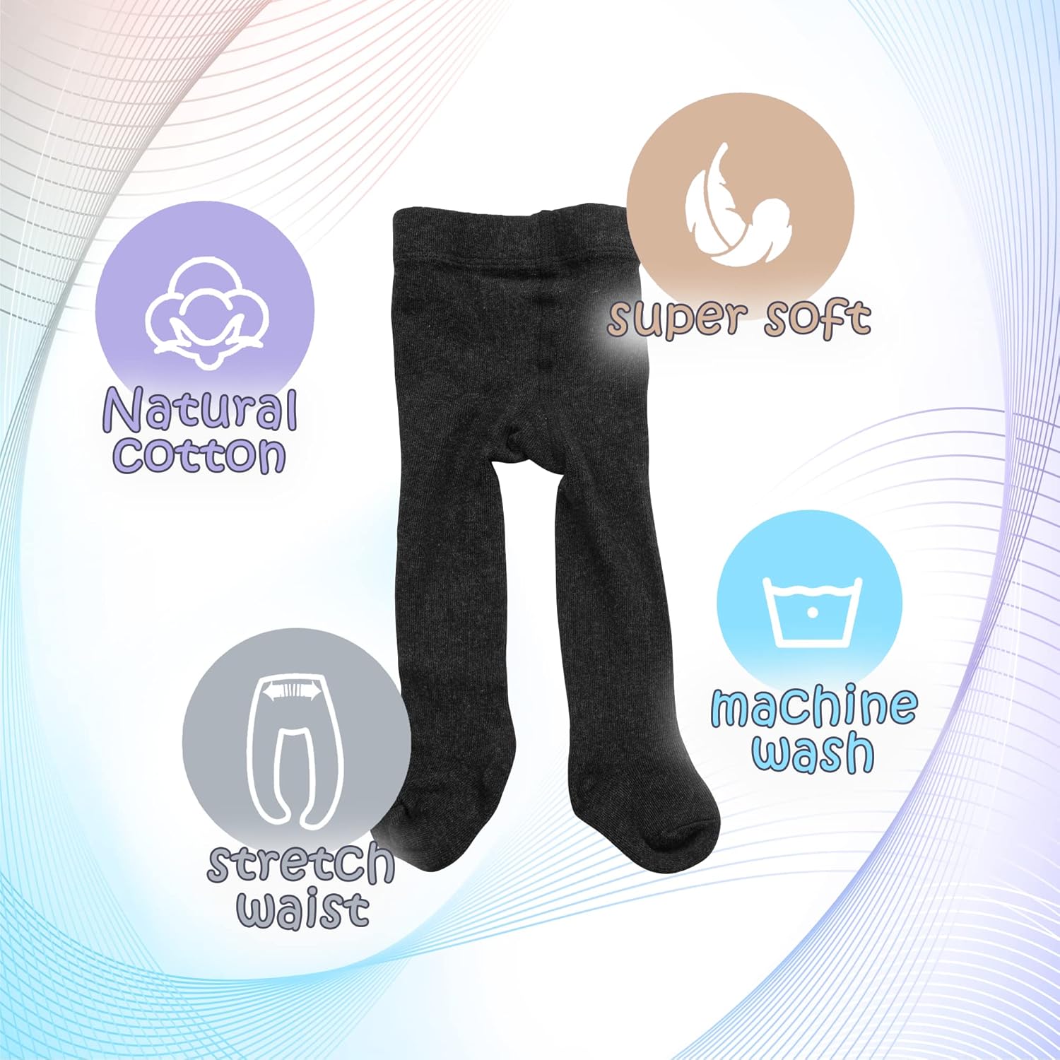 Silky Toes Luxurious Cotton Tights for Baby Girls 1 Pk Cable Knit Winter Footed Leggings