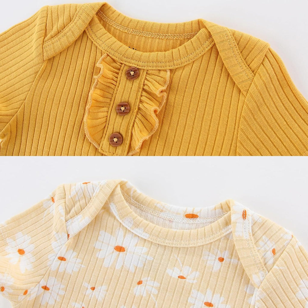 Newborn Baby Boy Girl Short Sleeve Bodysuits Cotton One-Piece Baby Clothes 6-Pack