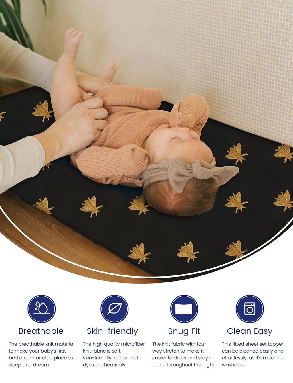 TotAha Premium Stretchy Changing Pad Cover, Buttery Soft Diaper Changing Pad Covers for Girls Boys, Super Stretchy Jersey Knit Changing Table Covers, 2 Pack