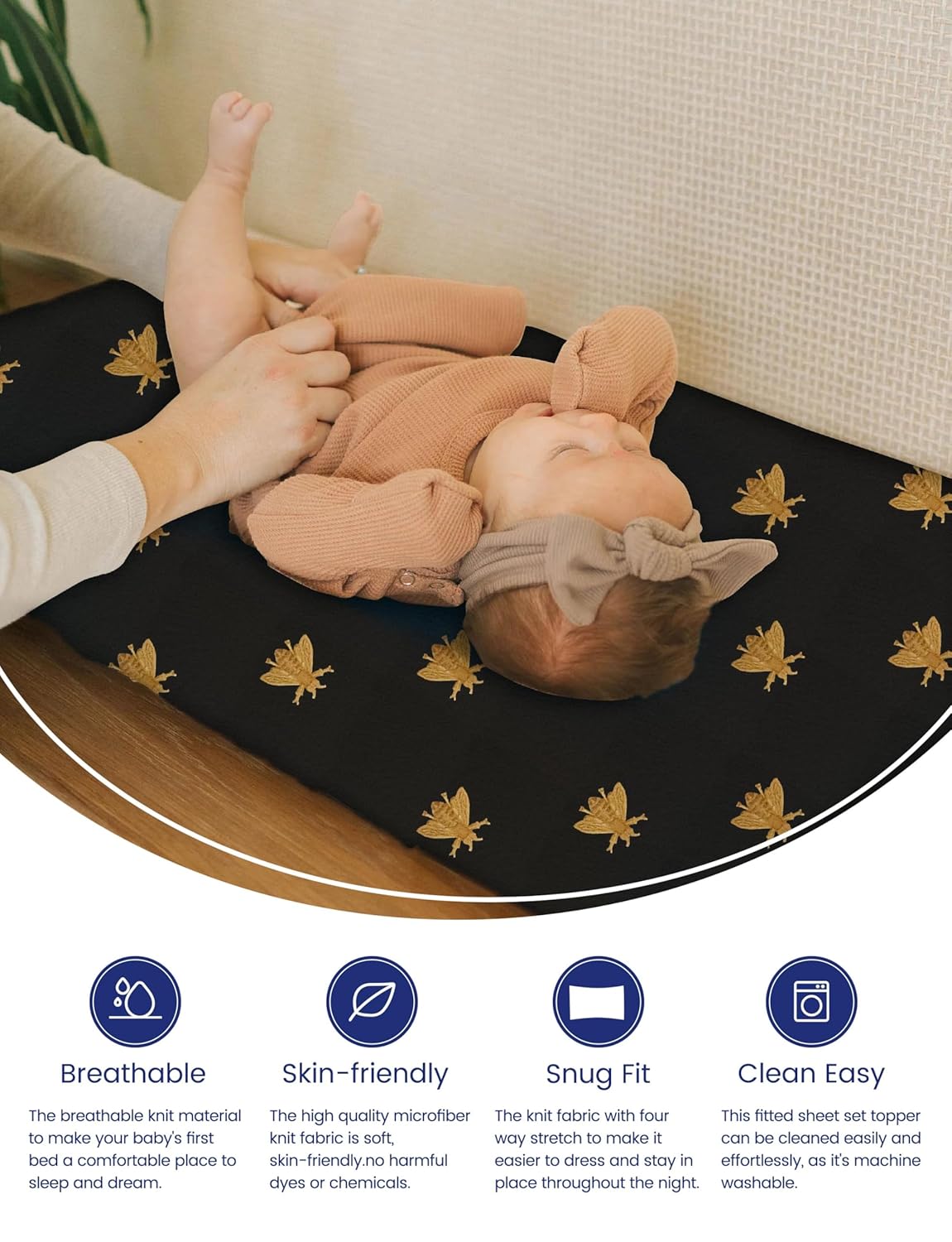 TotAha Premium Stretchy Changing Pad Cover, Buttery Soft Diaper Changing Pad Covers for Girls Boys, Super Stretchy Jersey Knit Changing Table Covers, 2 Pack