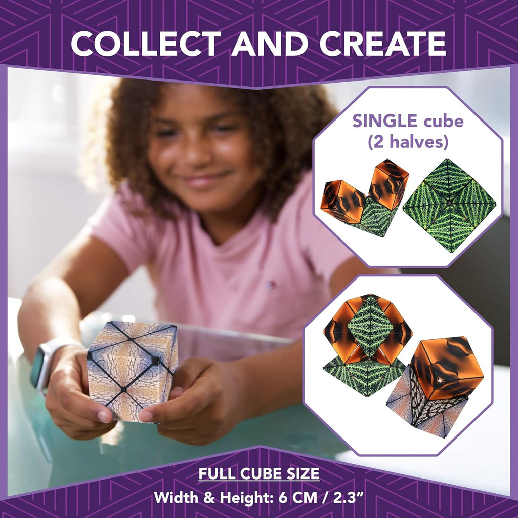 Magnetic Transforming Cube - Shape Shifting Double Creativity Puzzle w/ 96 Rare Earth Magnets - Transforms Into Over 100 Shapes - by Fun in Motion Toys - Creators of Shashibo & Cubendi
