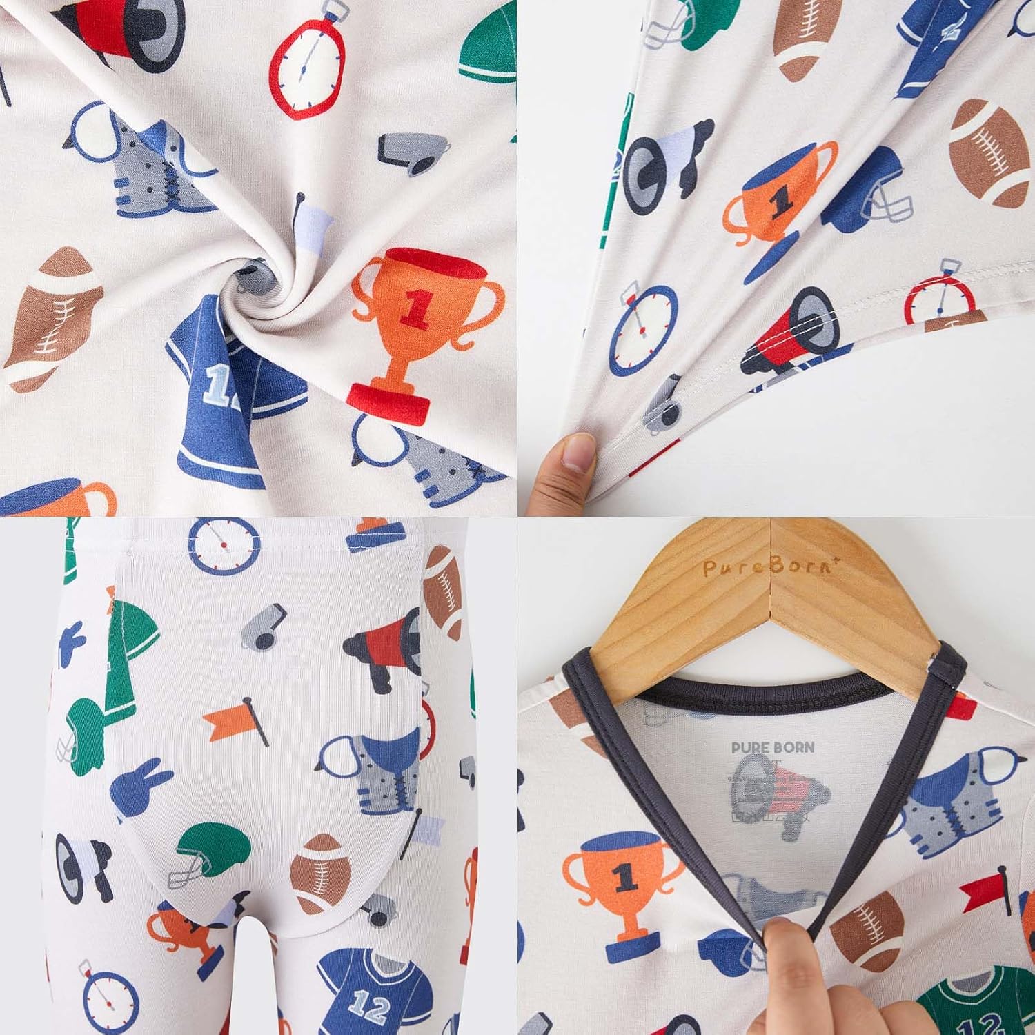 pureborn Baby Viscose From Bamboo Pajamas Set Pjs - Kids Toddler Girl Snug Fit Viscose Sleepwear 2pcs 18M-8Y