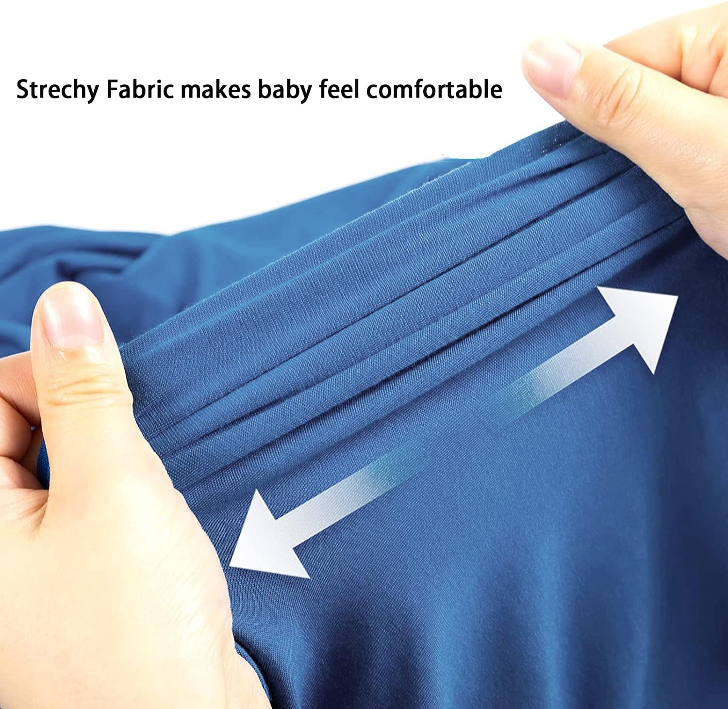 iEvolve Cotton Knitted Baby Swaddle Blanket with Hat Headband Set Newborn Swaddle Wrap Receiving Blankets for Baby Girl Boy 45" x 45"(Sapphire Blue)