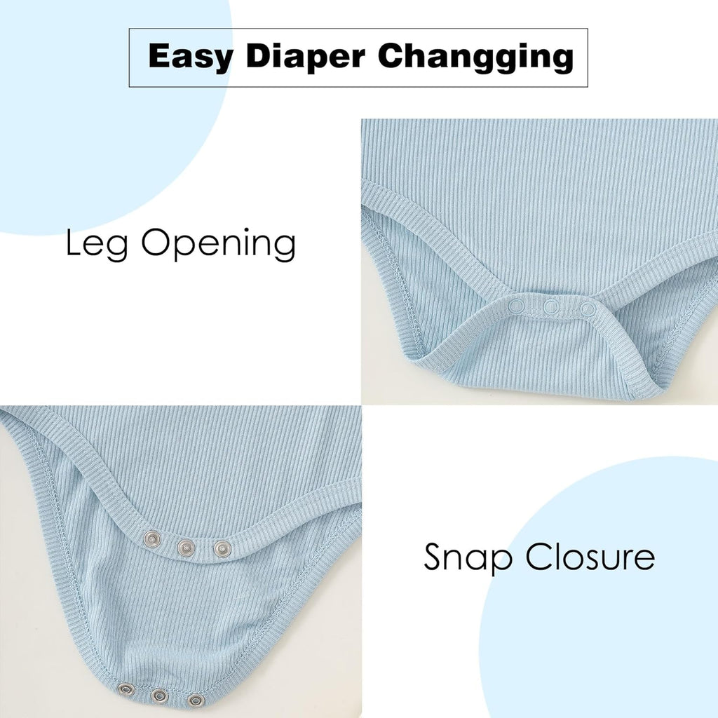 ROMPERINBOX Bamboo Onsies Baby Boy Short Sleeve 3 Pack Baby Bodysuit for Newborn Infant 0-24 Months, Viscose from Bamboo