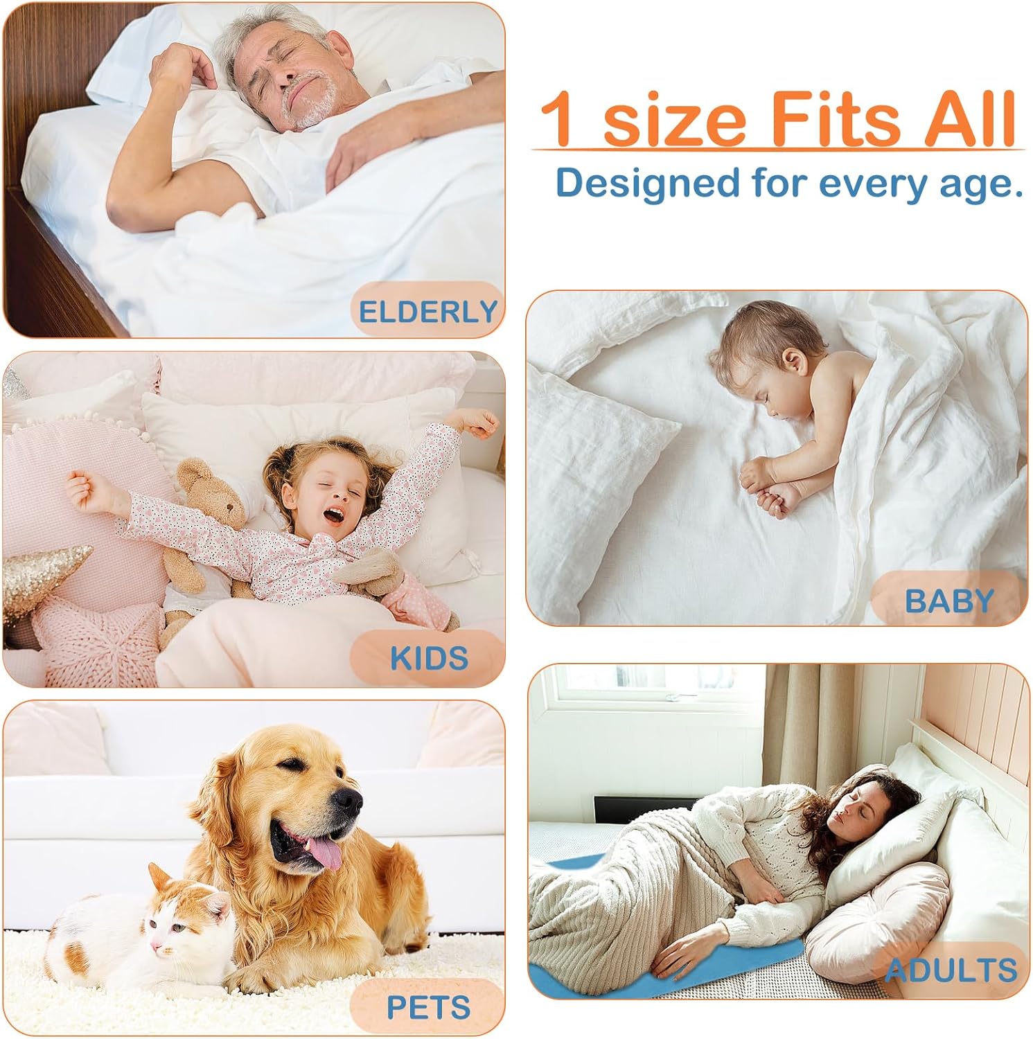 Washable Underpads Incontinence Pads for Kids, Adults, Elderly and Pets,Liquid Absorption Reusable Bedwetting - Waterproof Protective Pad for Bed,Floor Couch, Sofa and Car (2 Pack - 34x52)