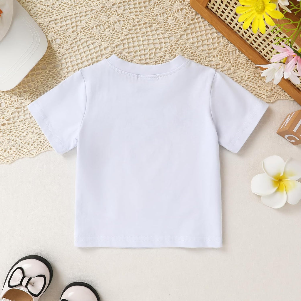 Happy Town Toddler Clothes Baby Boy Girl Smiley Face Shirt Short Sleeve T-Shirt Tee Summer Tops Outfits