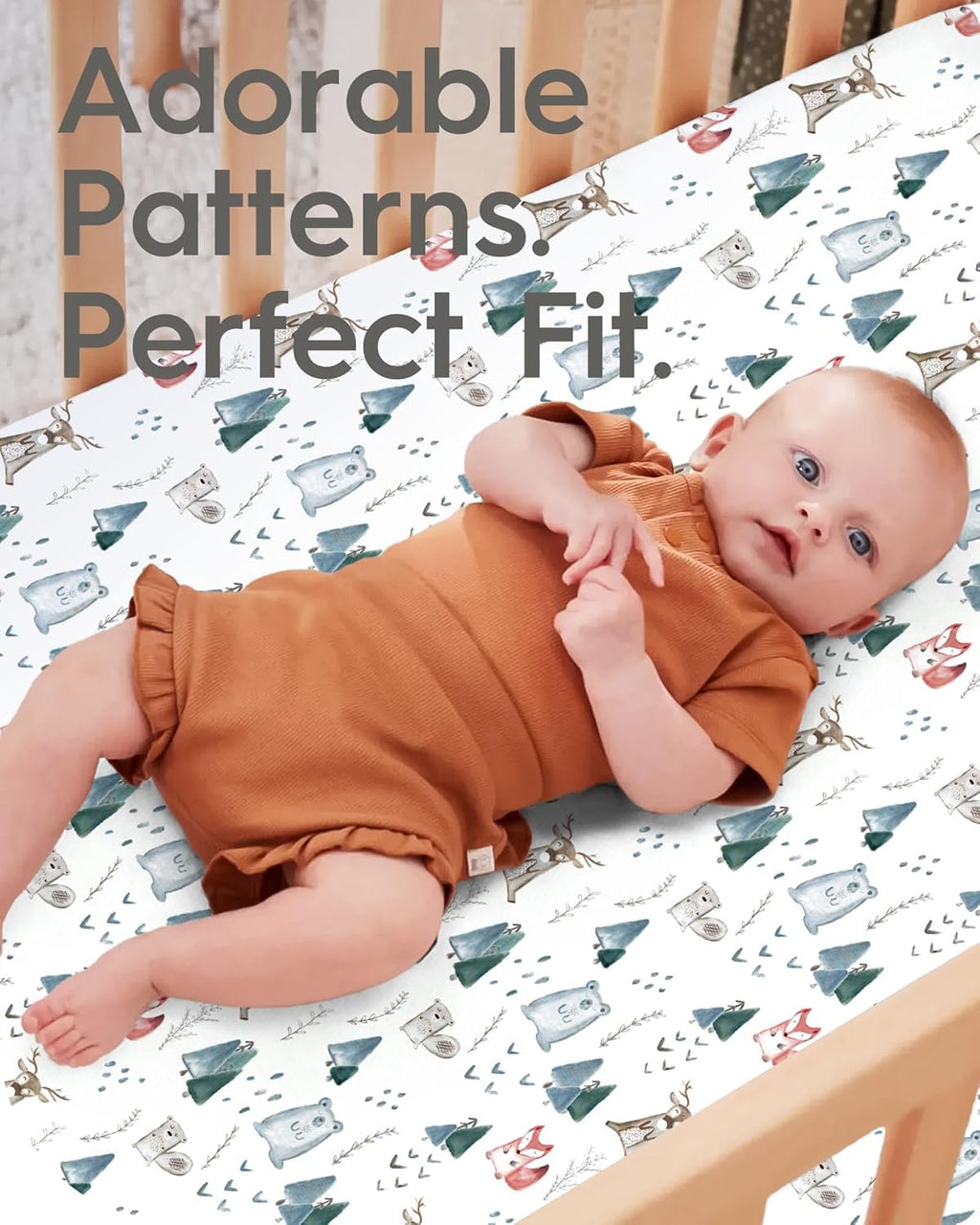 Baby Crib Sheets Boy Girl for Standard Crib Mattress - Ultra Soft Jersey Knit Neutral Crib Mattress Sheet, Safe and Snug, Durable, Stylish Crib Sheet Fitted, 28''x52''x9'' Extra Deep Pocket