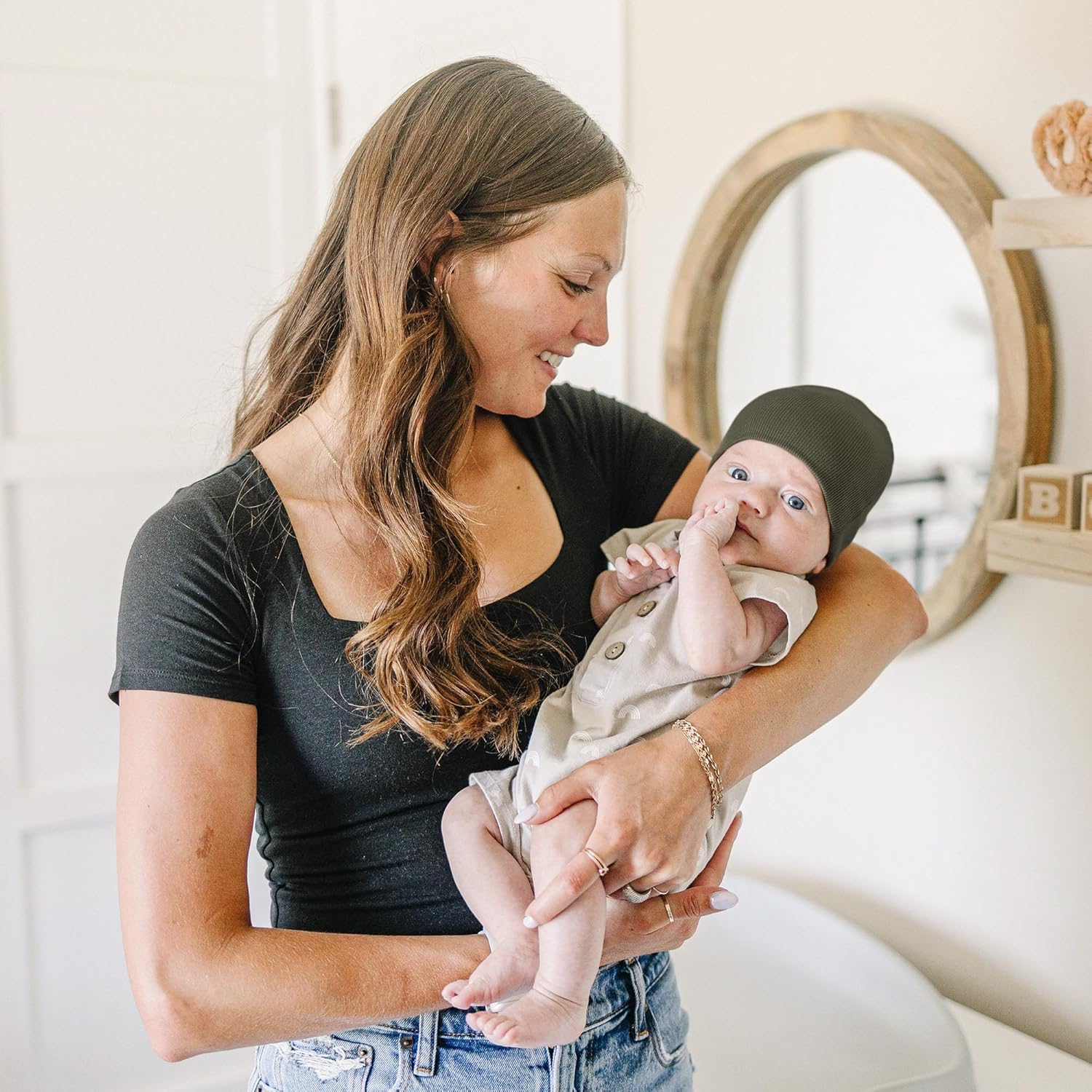 Konssy 6 Pack Baby Beanie Hats for Unisex, Toddler Beanies Baby Girl Boy Hat Warm Cap for Infant, Toddler