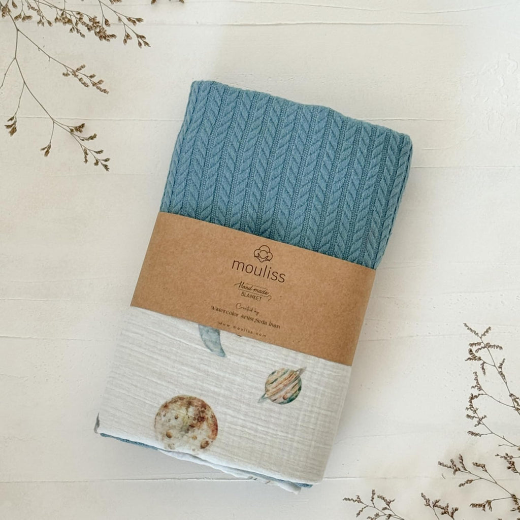 Personalized Baby Blanket with Name – Handmade 100% Organic Cotton Newborn Gift | Custom Knit Blanket for Boys, Girls, Kids & Baby Showers