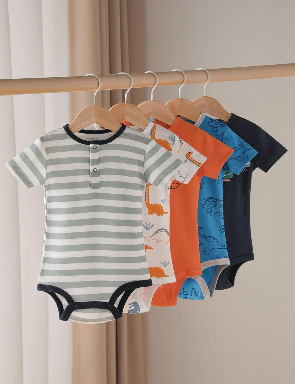 Yoofoss Baby Bodysuits 100% Organic Cotton Short Sleeve Infant Romper for Boy and Girl Baby Clothes, Soft Breathable