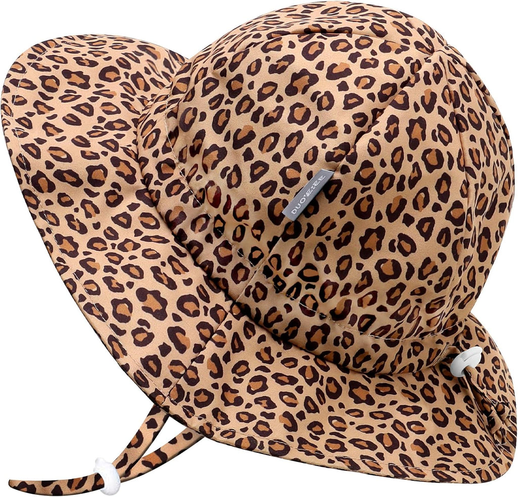 UPF 50+ Baby Bucket Hat - Wide Brim Sun Protection Beach Cap for Girls - Cute & Adjustable Toddler Hat