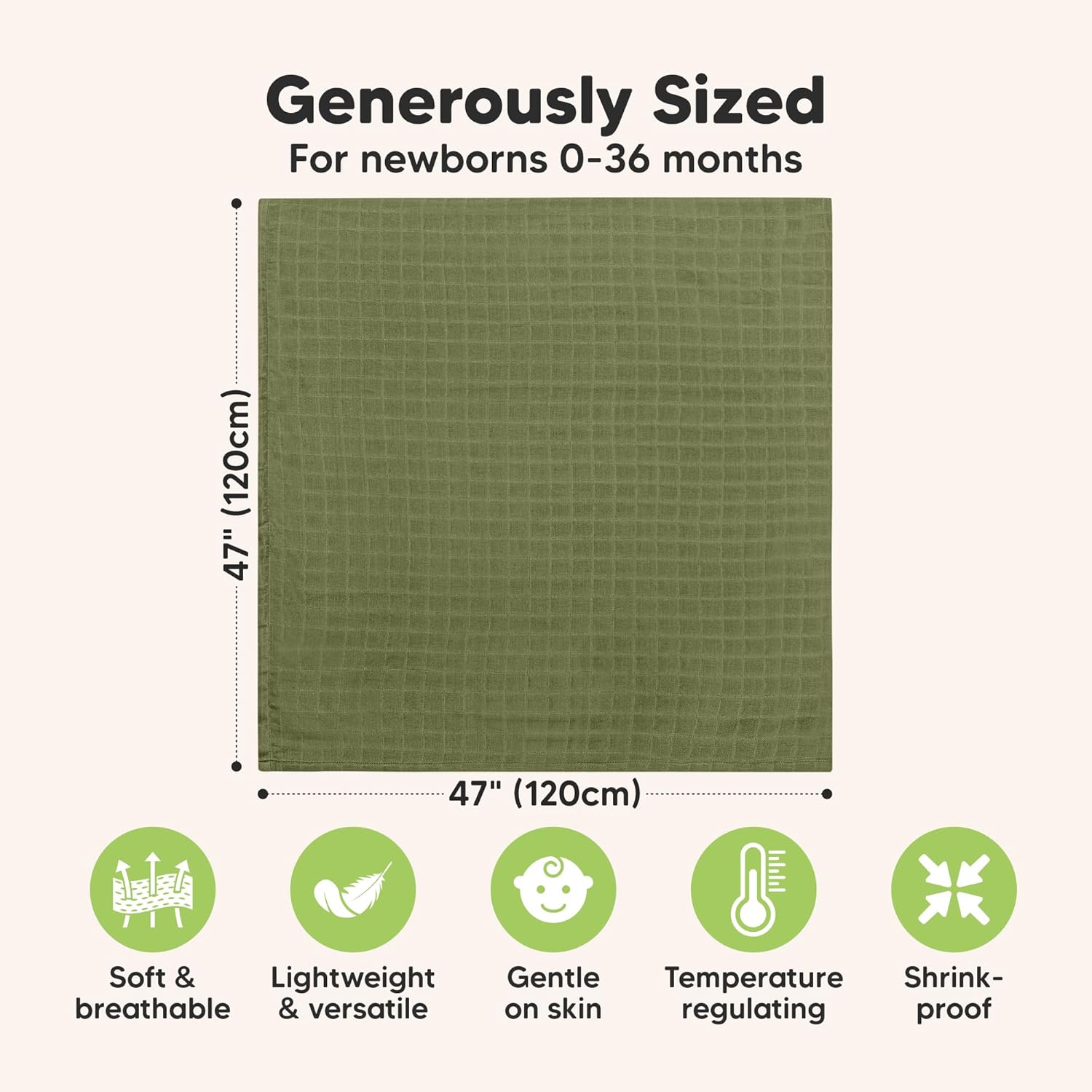 4-Pack Muslin Swaddle Blankets for Boys, Girls - Organic Baby Swaddles for Newborns, Soft & Breathable Receiving Baby Blankets for Girl, Boy, Neutral, Newborn Essentials Gift (Corals)