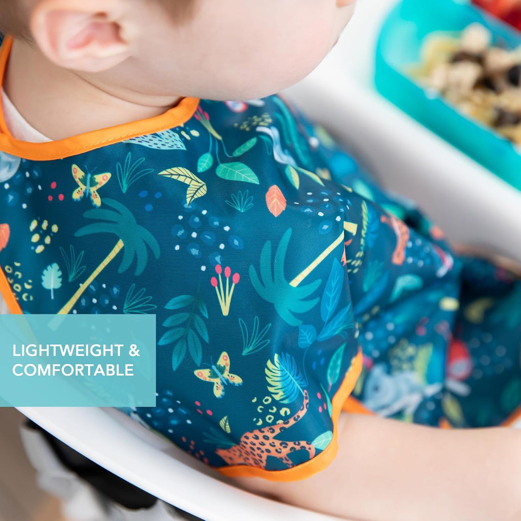 Bumkins Bibs - Toddler Bibs, Waterproof, Large for 1-3 Years, Short Sleeve