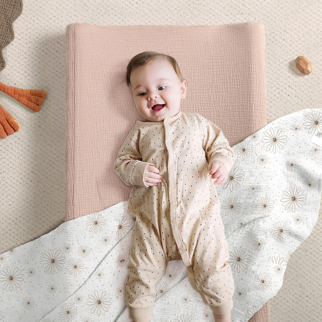 lulumoon Muslin Changing Pad Covers: Baby Cotton Changing Table Covers - Soft Changing Pad Sheets for Boys Girls