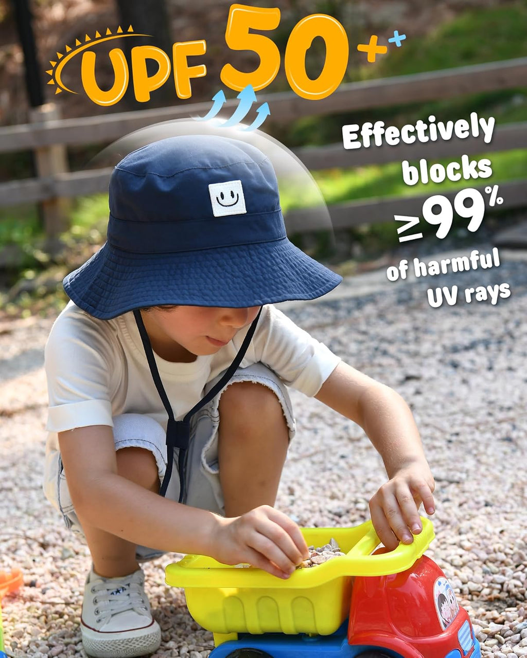 FURTALK Baby Sun Hat Smile Face Toddler Boys Girls Bucket Hat 0-5 Years Kids UPF 50+ Sun Protection Summer Hats