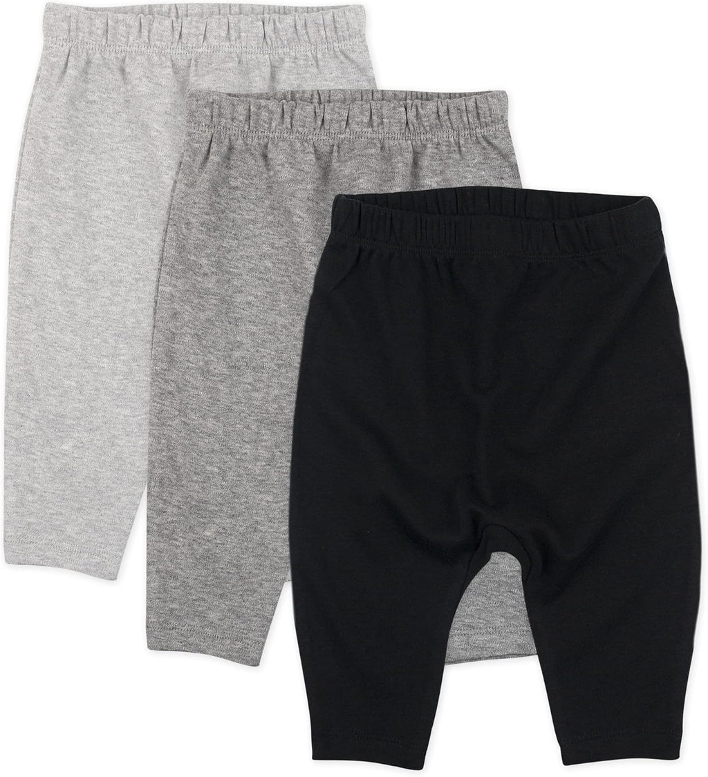 HonestBaby Multipack Harem Pants Roomy Fit Pull on Bottoms 100% Organic Cotton for Infant Baby Boys, Girls, Unisex