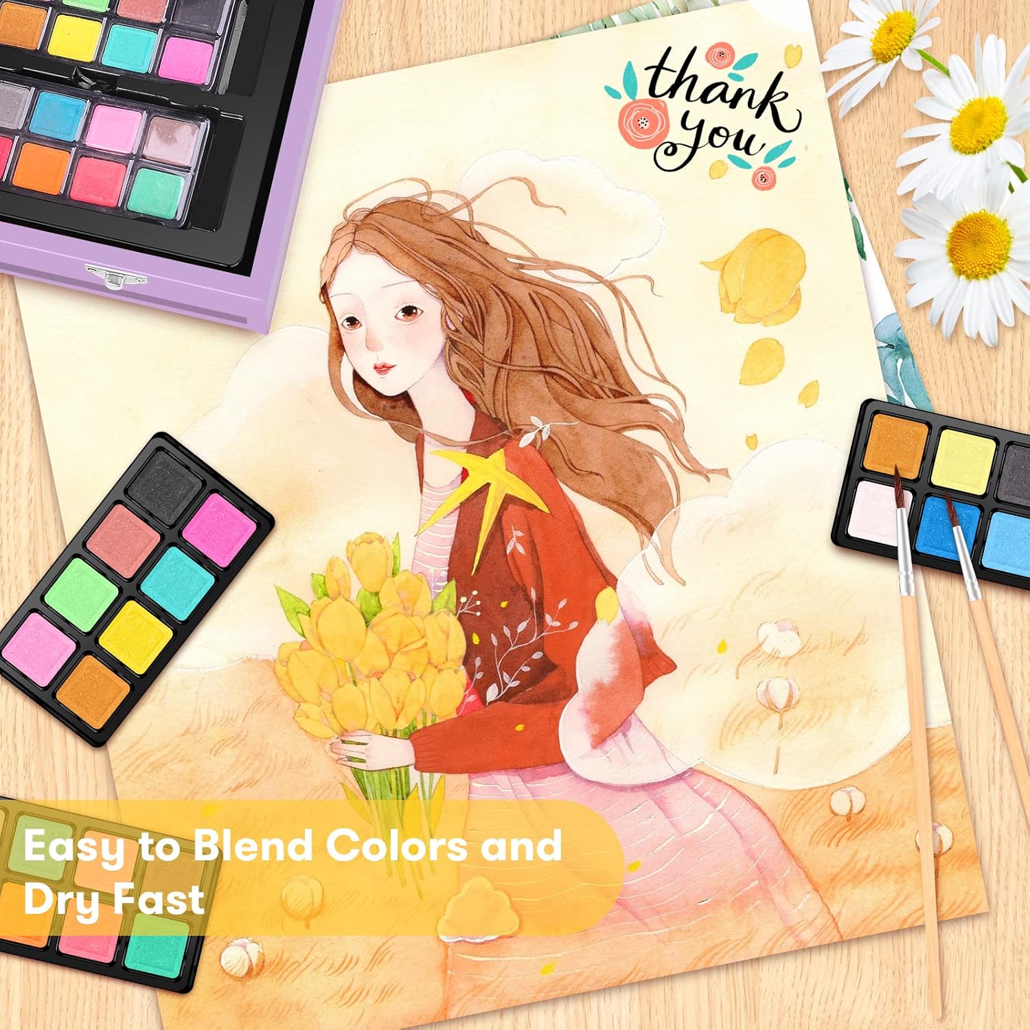 iBayam Stocking Stuffers for Kids Teens Adults, Birthday Party Art Supplies, Christmas Gifts for Teenagers, 150-Pack Wooden Art Set Crafts Drawing Painting Kit with 1 Coloring Book, 2 Sketch Pads