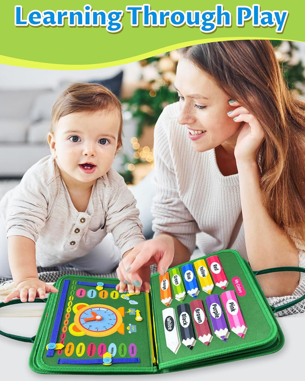 Busy Board Montessori Toys for Toddler Travel, Educational Activities Learn Fine Motor Skills